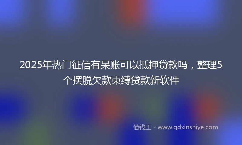 2025年热门征信有呆账可以抵押贷款吗，整理5个摆脱欠款束缚贷款新软件