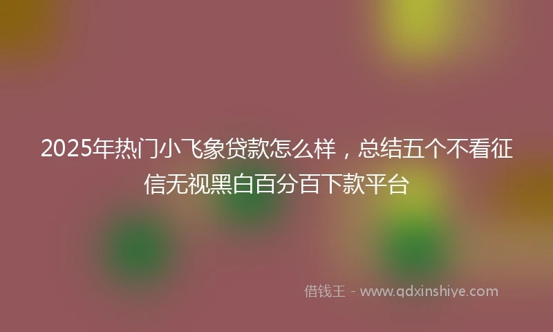 2025年热门小飞象贷款怎么样，总结五个不看征信无视黑白百分百下款平台