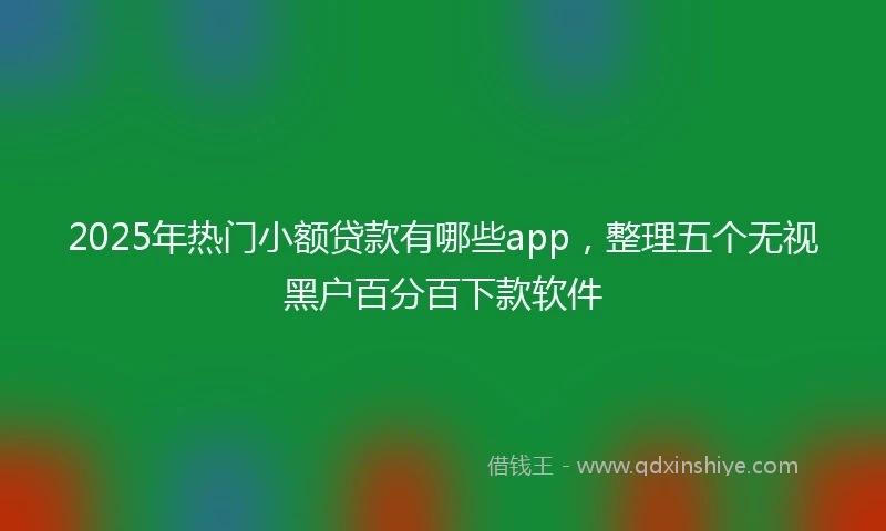 2025年热门小额贷款有哪些app，整理五个无视黑户百分百下款软件