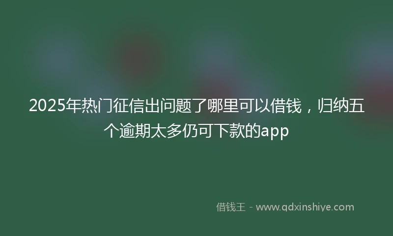 2025年热门征信出问题了哪里可以借钱，归纳五个逾期太多仍可下款的app