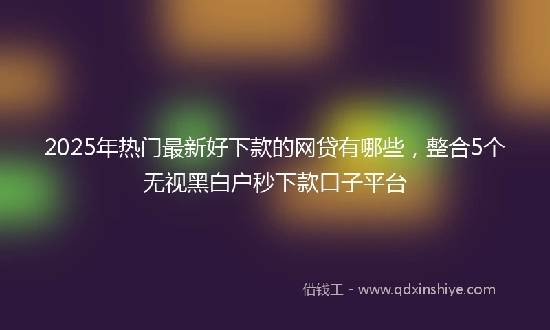 2025年热门最新好下款的网贷有哪些，整合5个无视黑白户秒下款口子平台
