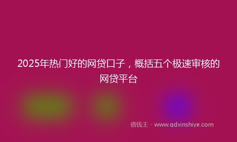 2025年热门好的网贷口子，概括五个极速审核的网贷平台
