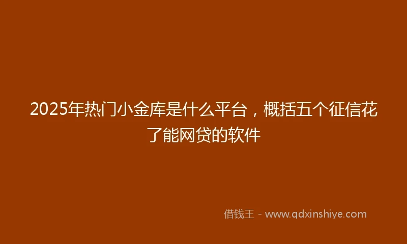 2025年热门小金库是什么平台，概括五个征信花了能网贷的软件
