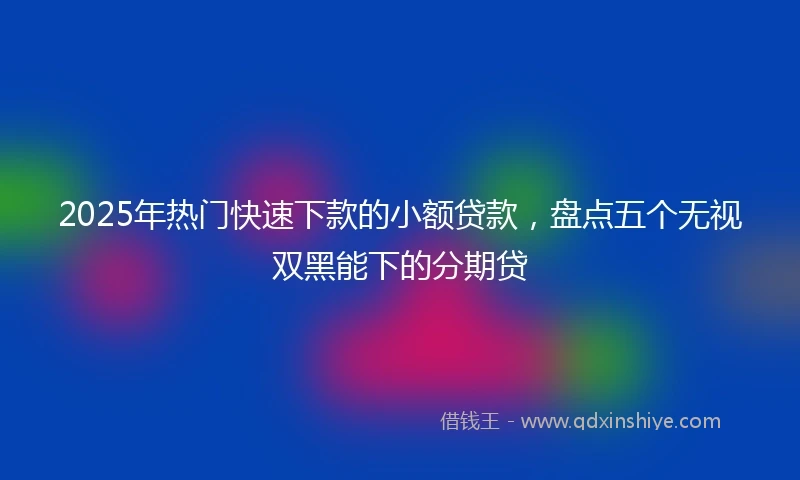 2025年热门快速下款的小额贷款，盘点五个无视双黑能下的分期贷