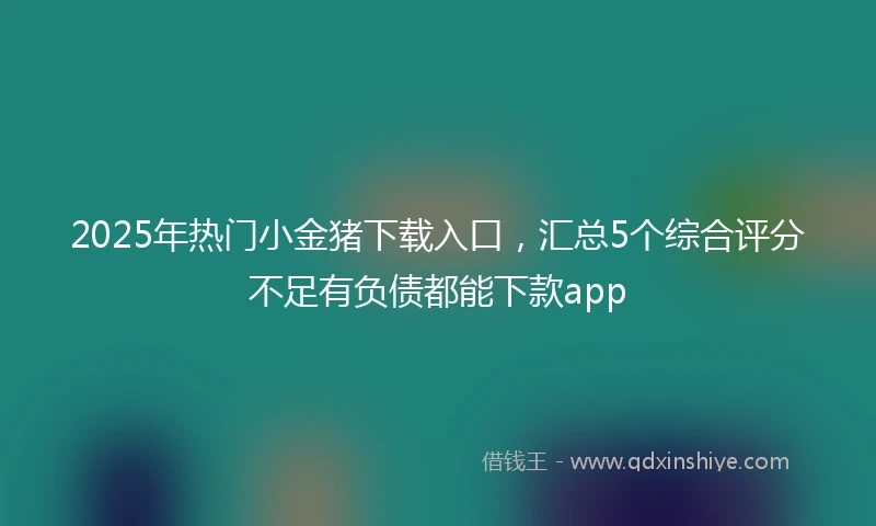 2025年热门小金猪下载入口，汇总5个综合评分不足有负债都能下款app