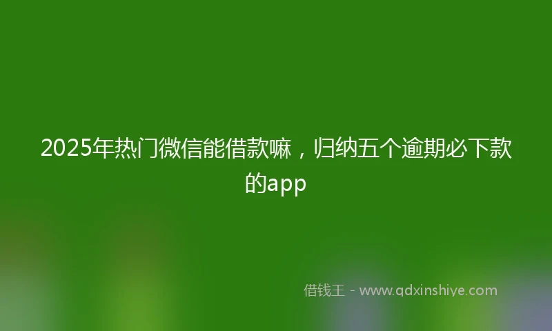 2025年热门微信能借款嘛，归纳五个逾期必下款的app
