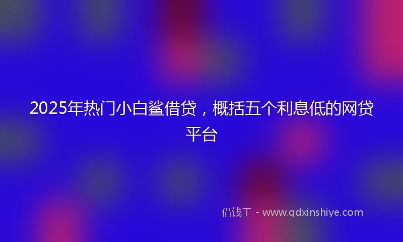 2025年热门小白鲨借贷，概括五个利息低的网贷平台