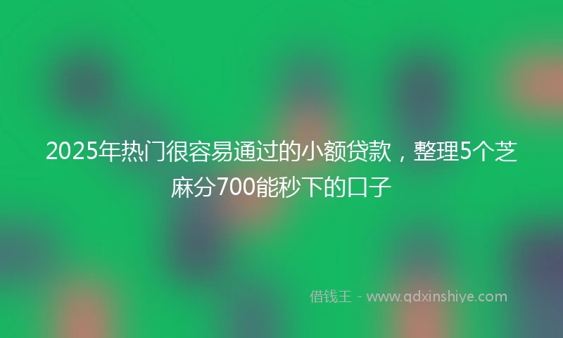 2025年热门很容易通过的小额贷款，整理5个芝麻分700能秒下的口子