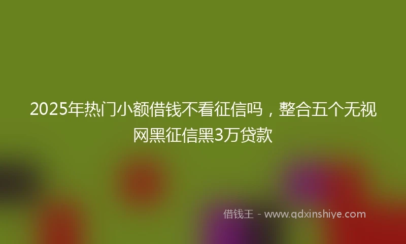 2025年热门小额借钱不看征信吗，整合五个无视网黑征信黑3万贷款