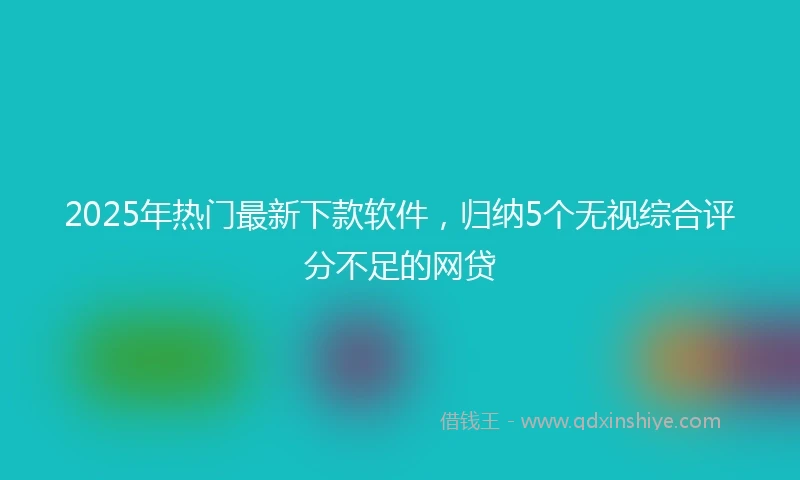 2025年热门最新下款软件，归纳5个无视综合评分不足的网贷