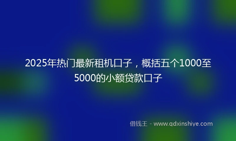 2025年热门最新租机口子，概括五个1000至5000的小额贷款口子