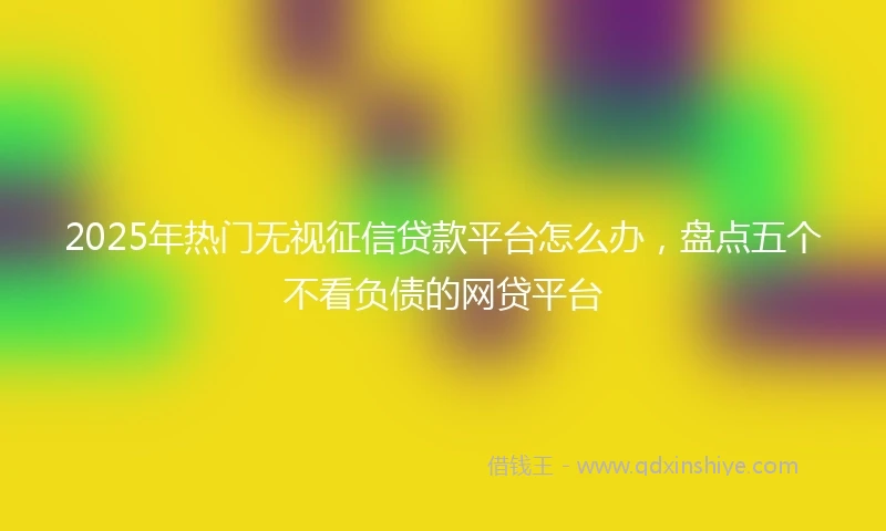 2025年热门无视征信贷款平台怎么办，盘点五个不看负债的网贷平台