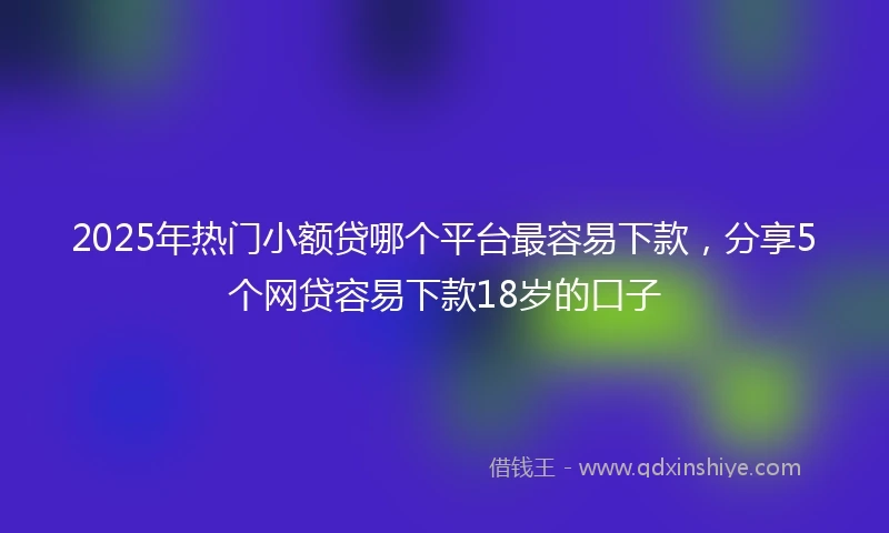 2025年热门小额贷哪个平台最容易下款，分享5个网贷容易下款18岁的口子