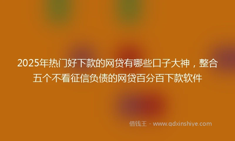 2025年热门好下款的网贷有哪些口子大神，整合五个不看征信负债的网贷百分百下款软件