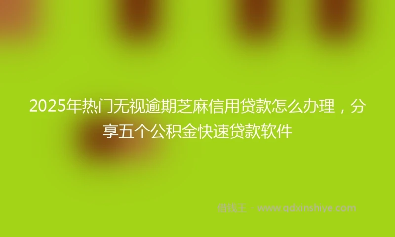 2025年热门无视逾期芝麻信用贷款怎么办理，分享五个公积金快速贷款软件