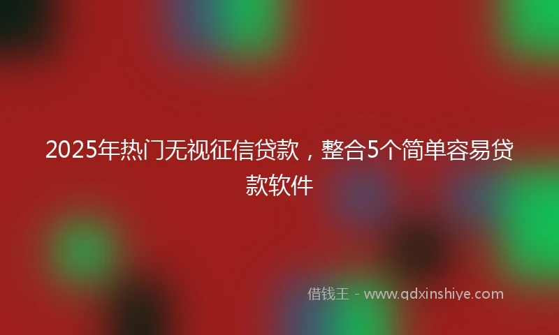 2025年热门无视征信贷款，整合5个简单容易贷款软件