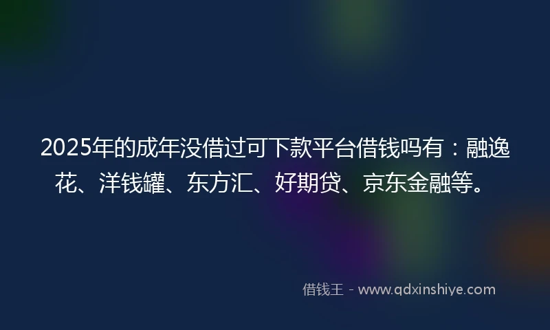 2025年的成年没借过可下款平台借钱吗有：融逸花、洋钱罐、东方汇、好期贷、京东金融等。