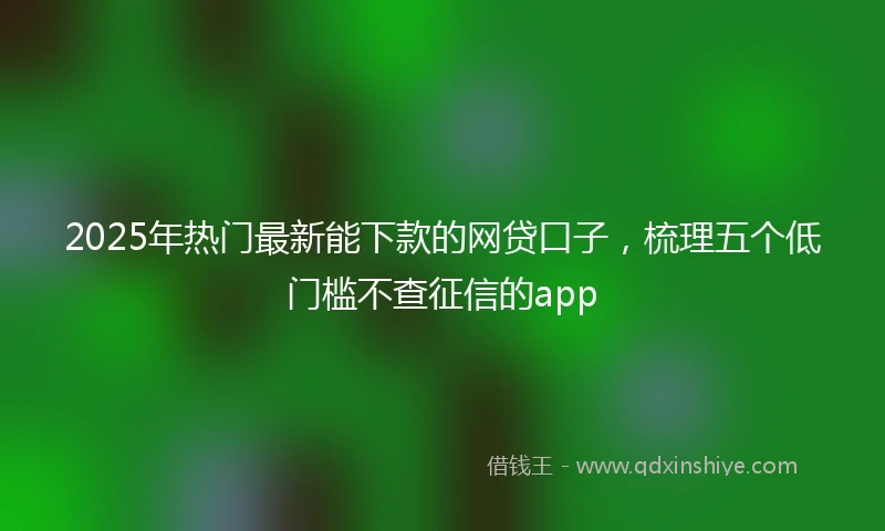 2025年热门最新能下款的网贷口子，梳理五个低门槛不查征信的app