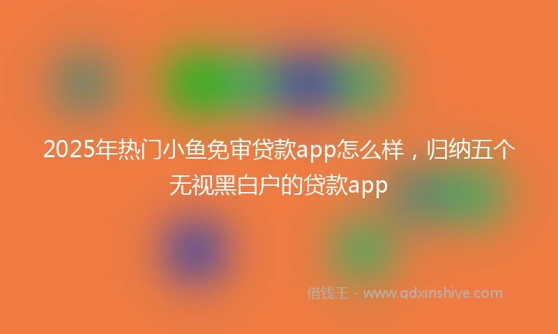 2025年热门小鱼免审贷款app怎么样，归纳五个无视黑白户的贷款app