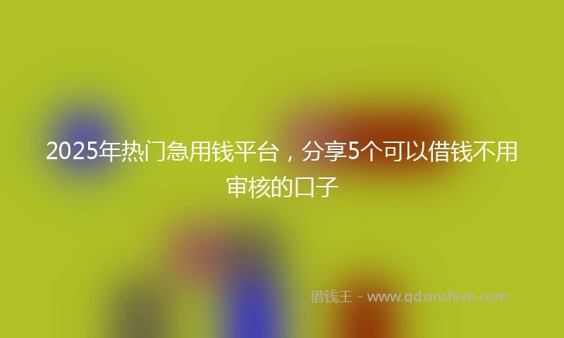 2025年热门急用钱平台，分享5个可以借钱不用审核的口子