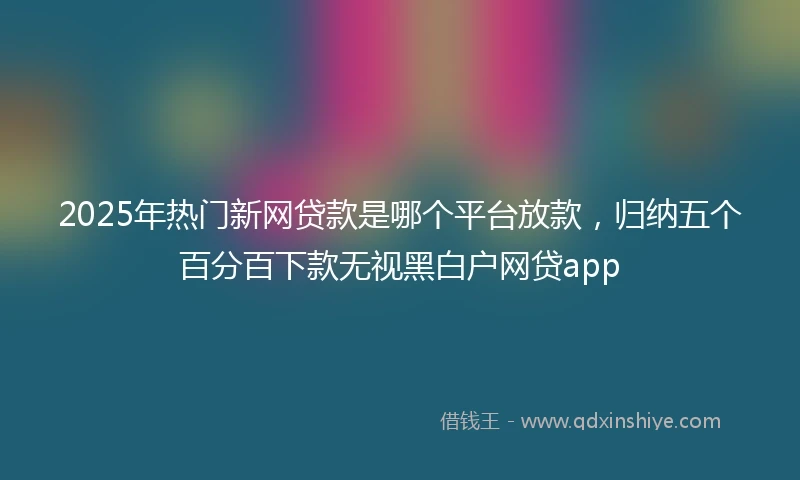 2025年热门新网贷款是哪个平台放款，归纳五个百分百下款无视黑白户网贷app