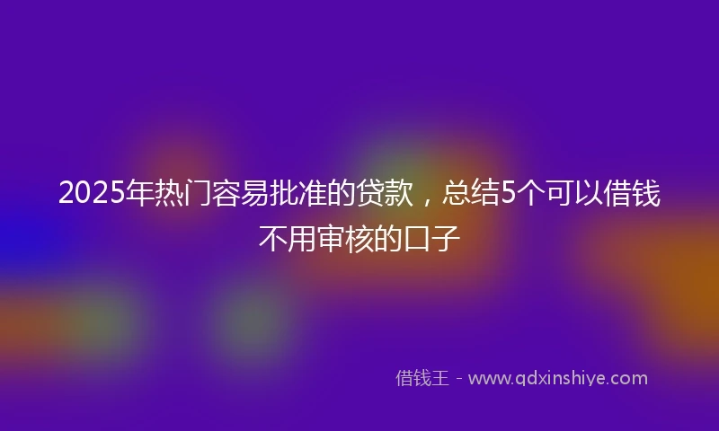 2025年热门容易批准的贷款，总结5个可以借钱不用审核的口子