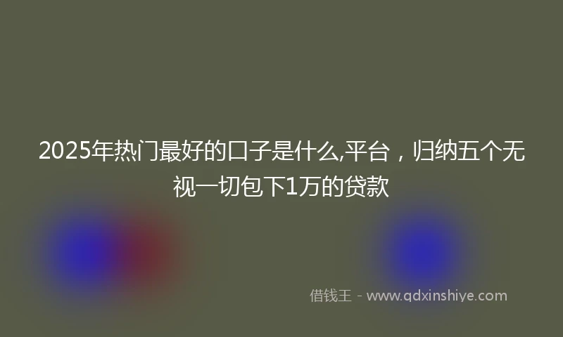 2025年热门最好的口子是什么,平台，归纳五个无视一切包下1万的贷款