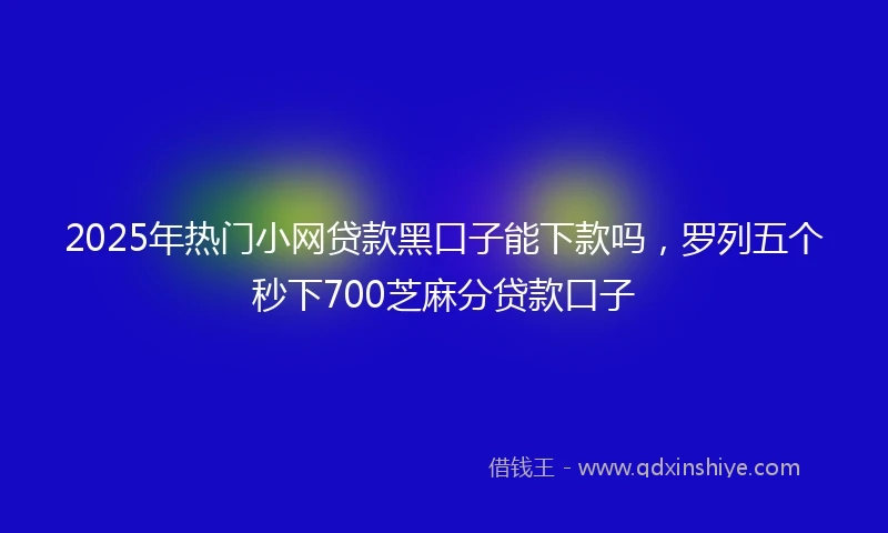 2025年热门小网贷款黑口子能下款吗，罗列五个秒下700芝麻分贷款口子
