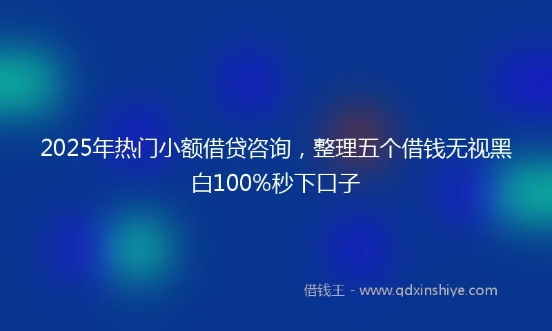 2025年热门小额借贷咨询，整理五个借钱无视黑白100%秒下口子