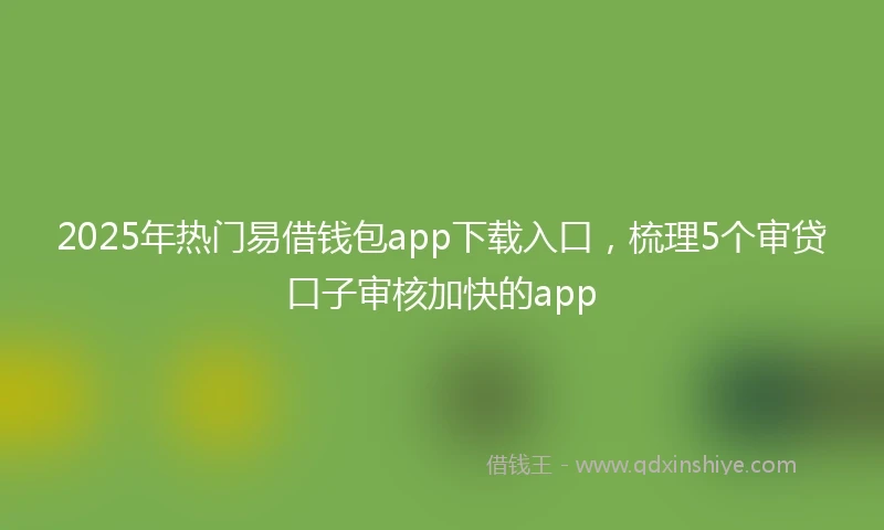 2025年热门易借钱包app下载入口，梳理5个审贷口子审核加快的app
