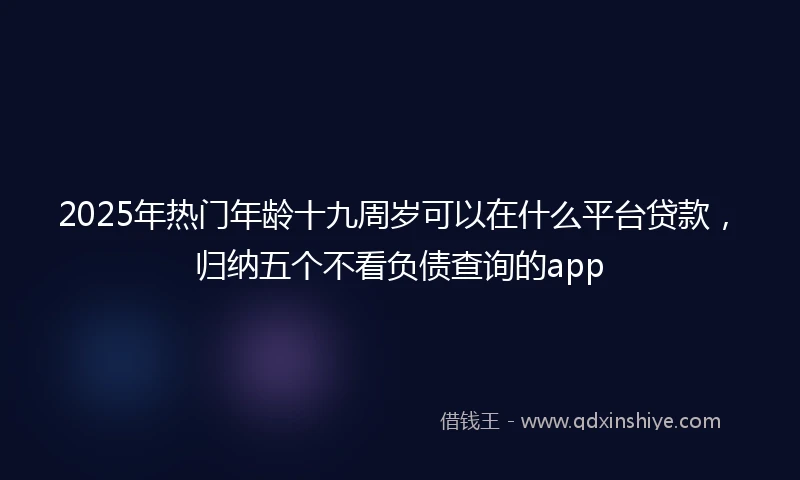 2025年热门年龄十九周岁可以在什么平台贷款，归纳五个不看负债查询的app