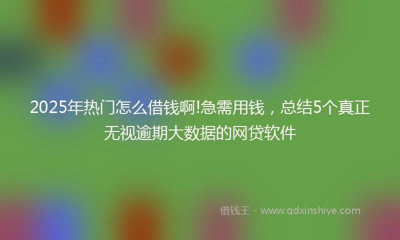 2025年热门怎么借钱啊!急需用钱，总结5个真正无视逾期大数据的网贷软件