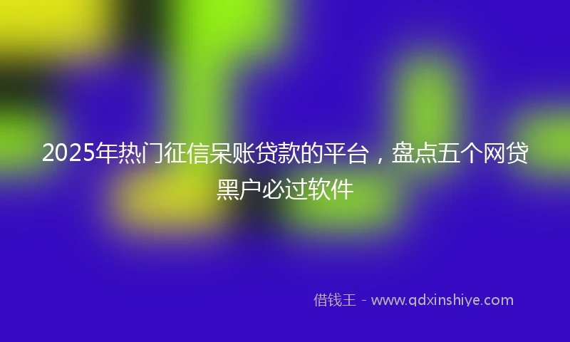 2025年热门征信呆账贷款的平台，盘点五个网贷黑户必过软件