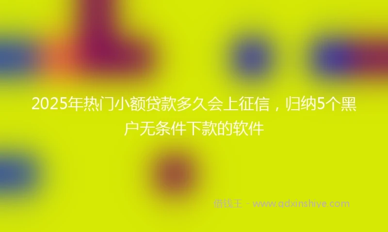 2025年热门小额贷款多久会上征信，归纳5个黑户无条件下款的软件