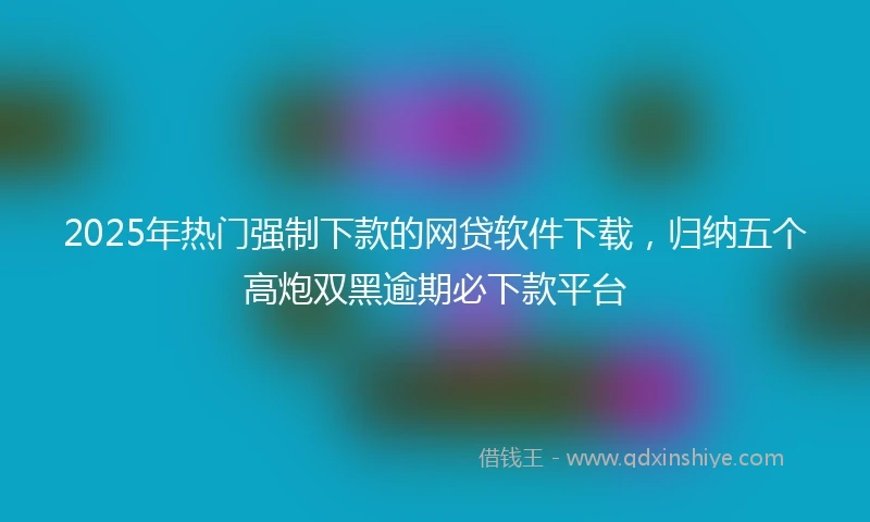 2025年热门强制下款的网贷软件下载，归纳五个高炮双黑逾期必下款平台