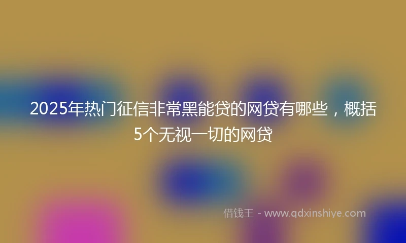 2025年热门征信非常黑能贷的网贷有哪些，概括5个无视一切的网贷