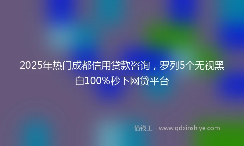 2025年热门成都信用贷款咨询，罗列5个无视黑白100%秒下网贷平台