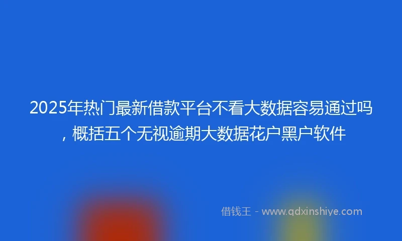 2025年热门最新借款平台不看大数据容易通过吗，概括五个无视逾期大数据花户黑户软件