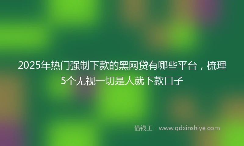 2025年热门强制下款的黑网贷有哪些平台，梳理5个无视一切是人就下款口子