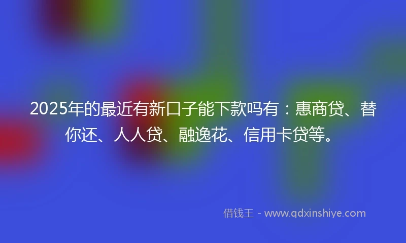 2025年的最近有新口子能下款吗有：惠商贷、替你还、人人贷、融逸花、信用卡贷等。