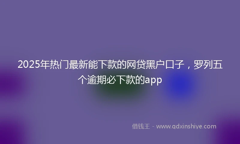 2025年热门最新能下款的网贷黑户口子，罗列五个逾期必下款的app