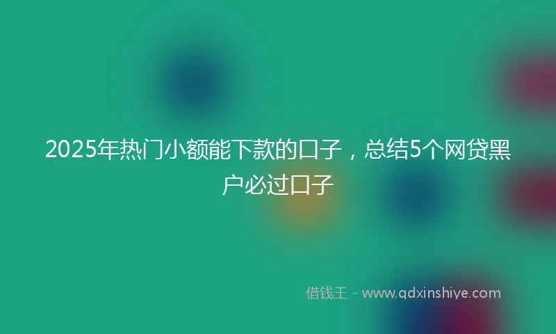 2025年热门小额能下款的口子，总结5个网贷黑户必过口子