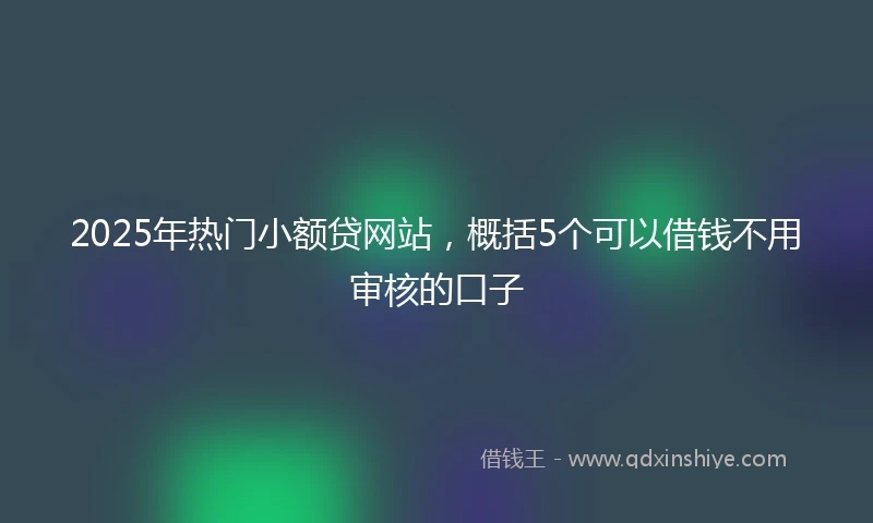2025年热门小额贷网站，概括5个可以借钱不用审核的口子