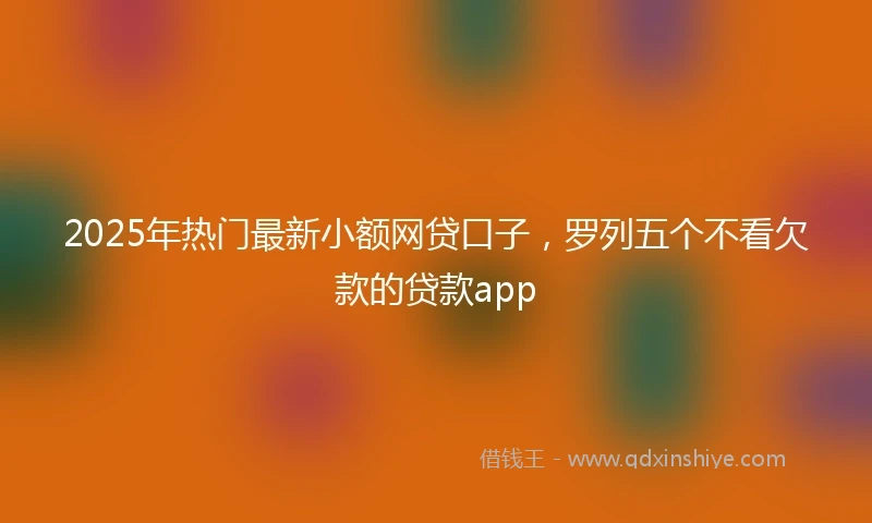 2025年热门最新小额网贷口子，罗列五个不看欠款的贷款app