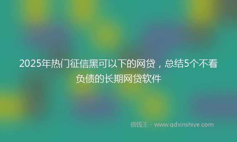 2025年热门征信黑可以下的网贷，总结5个不看负债的长期网贷软件