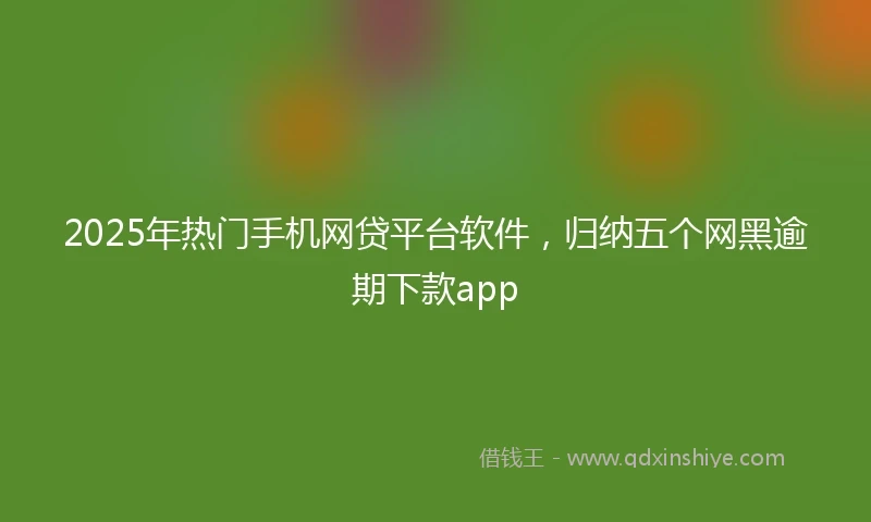 2025年热门手机网贷平台软件，归纳五个网黑逾期下款app