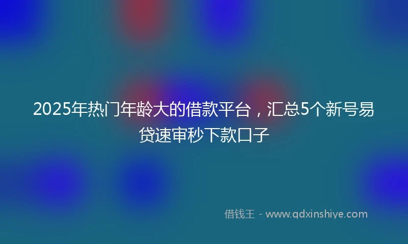 2025年热门年龄大的借款平台，汇总5个新号易贷速审秒下款口子