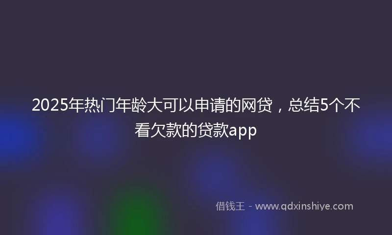 2025年热门年龄大可以申请的网贷，总结5个不看欠款的贷款app