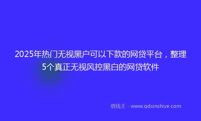 2025年热门无视黑户可以下款的网贷平台，整理5个真正无视风控黑白的网贷软件