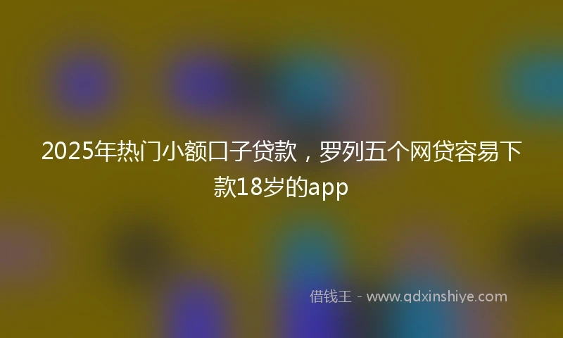 2025年热门小额口子贷款，罗列五个网贷容易下款18岁的app